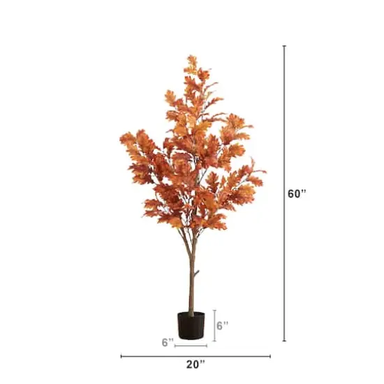 5ft. Autumn Oak Artificial Fall Tree {3}