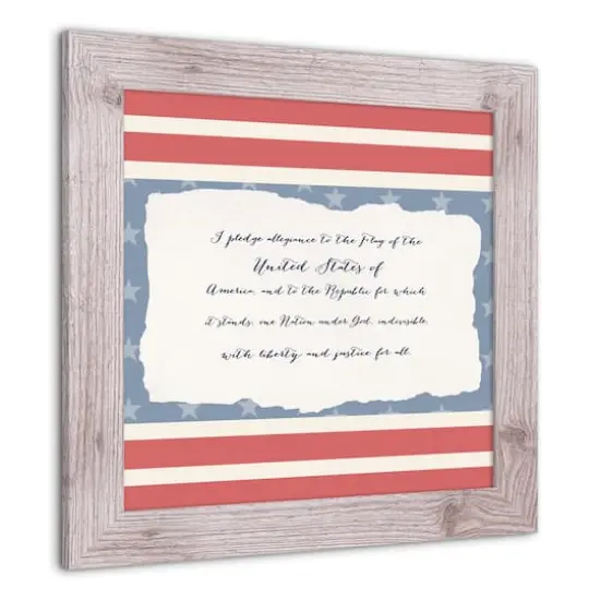 Pledge of Allegiance Western White Framed Print {3}