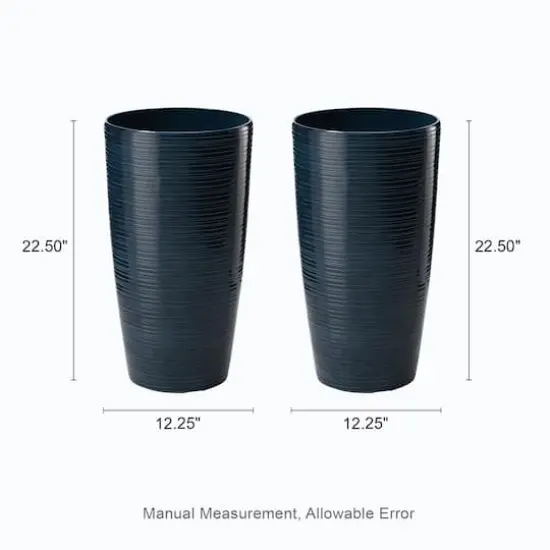 Glitzhome&reg; 22.5" Turquoise Faux Ceramic Textured Planters, 2ct. {9}