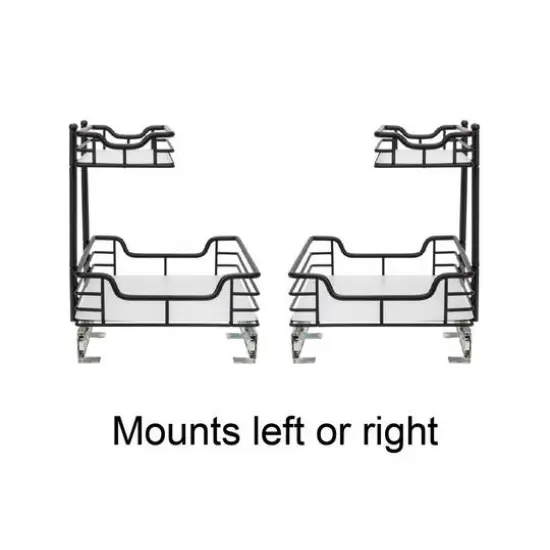 Household Essentials Glidez 2-Tier Cabinet Organizer Black {11}