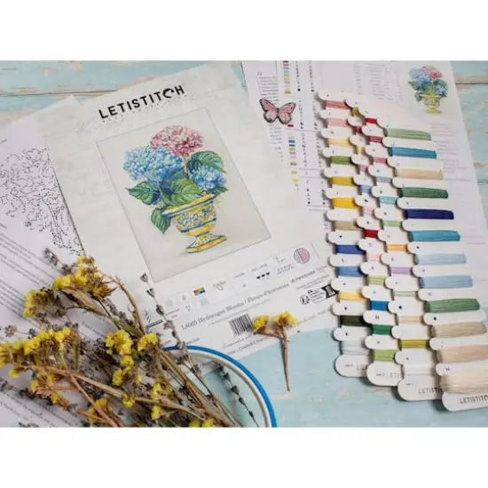 LetiStitch Hydrangea Blooms Counted Cross Stitch Kit {8}