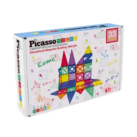 PicassoTiles&reg; 33 Piece Magnetic Tiles {7}