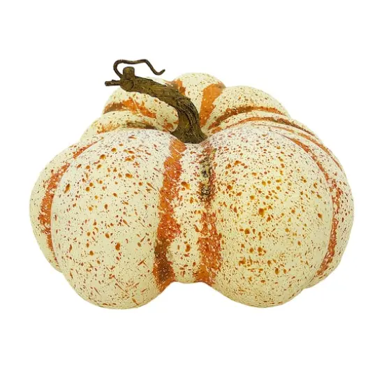 9" Cream & Orange Speckled Decorative Pumpkin by Ashland&reg; {1}