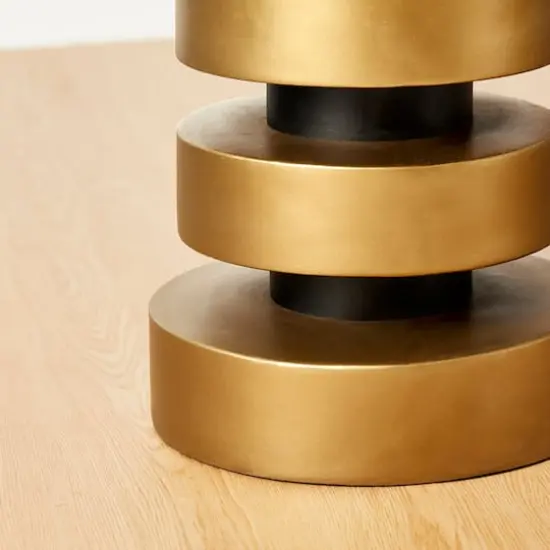 Glitzhome&reg; 18" Antique Gold Floating Disks Side Table {5}