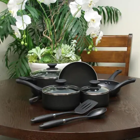 Oster Ashford 10-Piece Black Aluminum Nonstick Cookware Set {11}