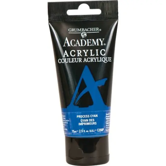 Grumbacher&reg; Academy&reg; Acrylic, 2.5oz. C258P Process Cyan {1}
