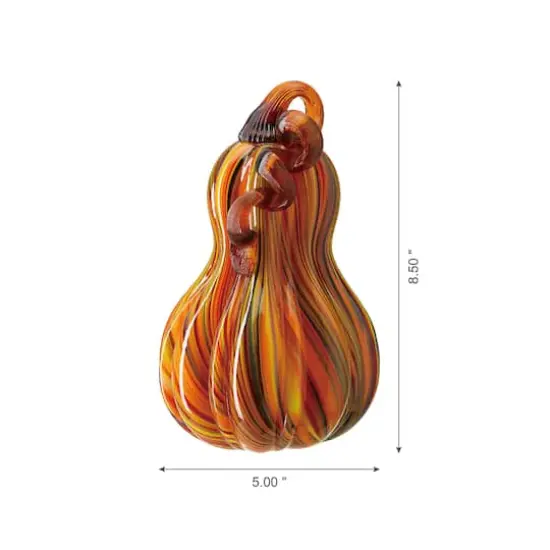 Glitzhome&reg; 8.5" Multi Striped Glass Gourd {4}