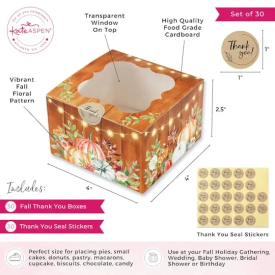 Kate Aspen Fall Cookie Boxes with Window & Seal Stickers, 30ct. {4}