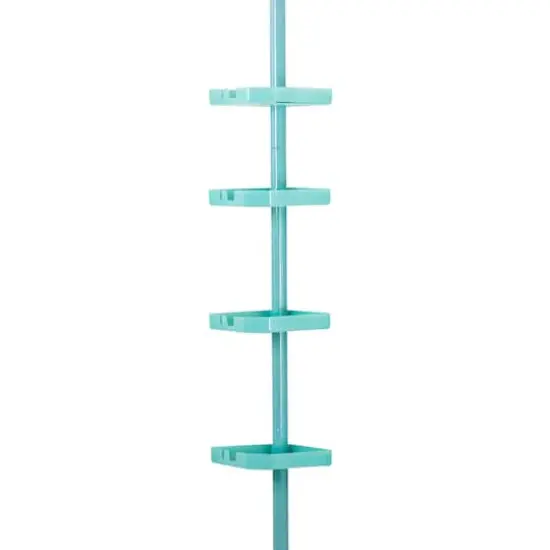 Bath Bliss 4-Tier Tension Corner Shower Organizer Caddy Seaglass {1}