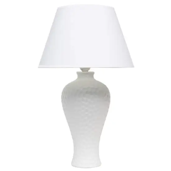 Creekwood Home Essentix 20" Ceramic Winding Table Lamp White {1}