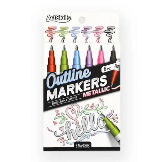 ArtSkills&reg; Metallic Outline Markers, 6ct. {1}