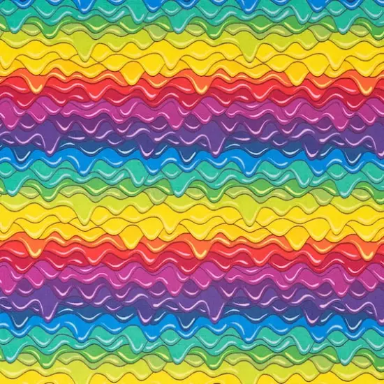 SINGER Rainbow Colorful Wave Cotton Fabric {1}
