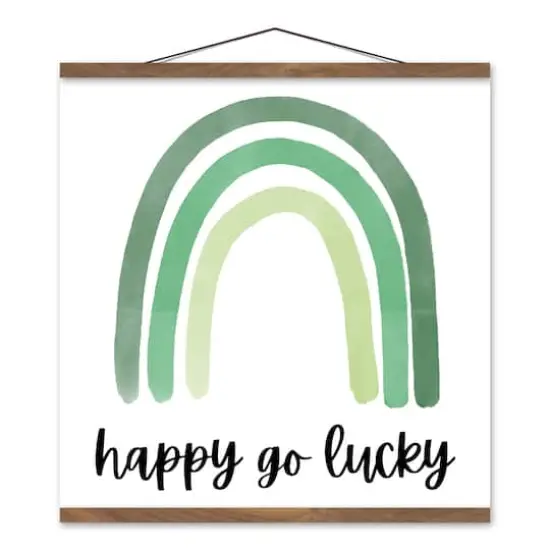 Happy Go Lucky 20 x 20 Teak Hanging Canvas {1}