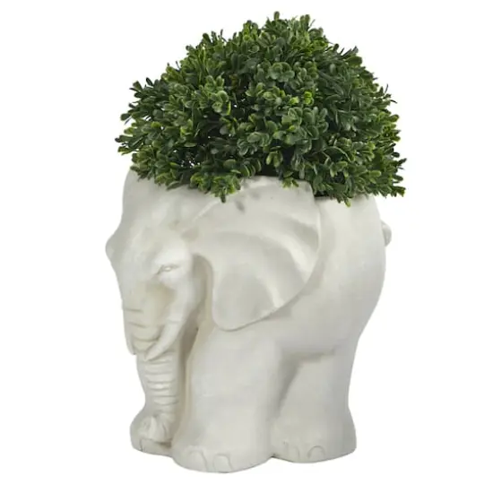 16" Boxwood Topiary Plant in Elephant Shaped Planter {5}