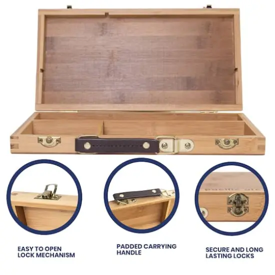 Pacific Arc 13" Bamboo Paint Box with 3 Compartments {3}