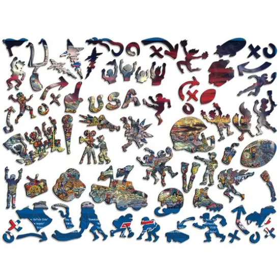 Joe Journeyman NFL Buffalo Bills 333 Piece Wooden Puzzle {3}