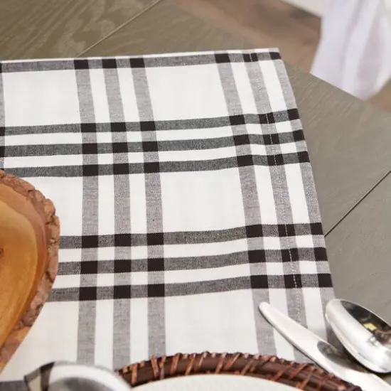 DII&reg; Black & White Homestead Plaid Tablecloth {5}