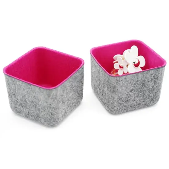 Welaxy Felt 2 Piece Storage Cubes Hot Pink {1}