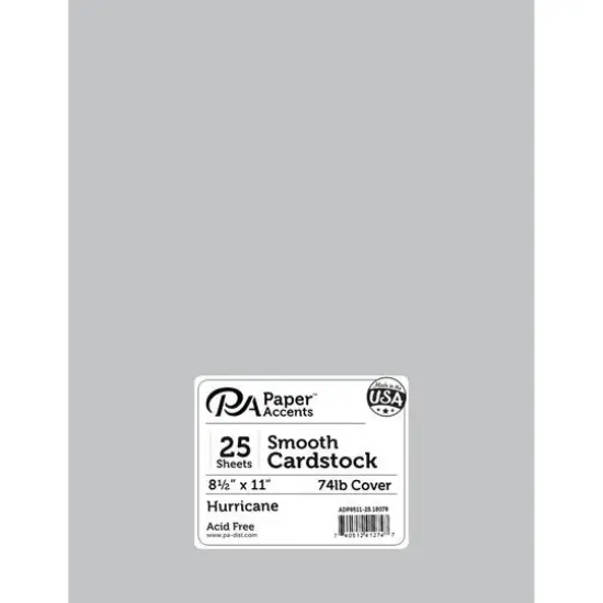 PA Paper&trade; Accents 8.5" x 11" Smooth Cardstock, 25 Sheets Hurricane {1}
