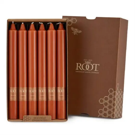 Root Candles Arista™ 9" Smooth Dinner Candles, 12ct. Rust {2}