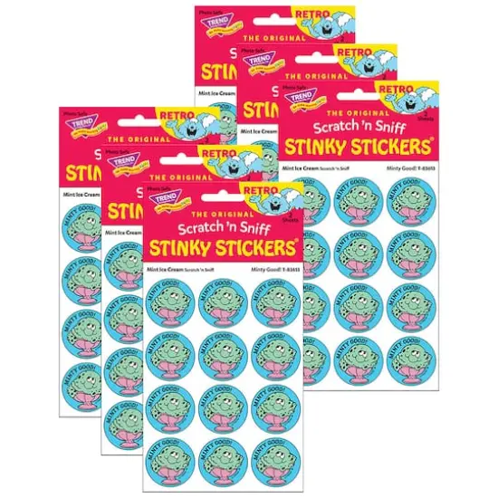 TREND Enterprises&reg; Minty Good!/Mint Ice Cream Scented Stickers, 6 Packs of 24 {1}