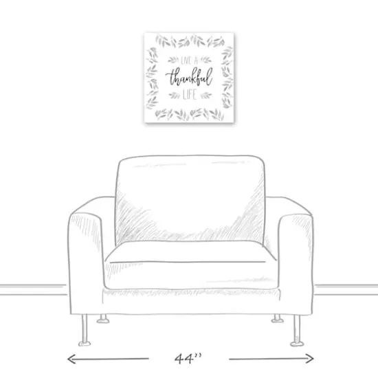 Thankful Life Fall Leaves Canvas Wall Art {6}