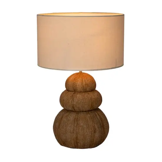 Hello Honey® 18.5" Beige Stacked Sea Urchin Table Lamp with Linen Shade, 2ct. {9}