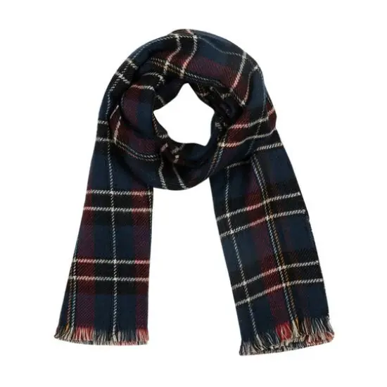 Glitzhome&reg; 75" Plaid Reversible Scarf with Fringe {1}