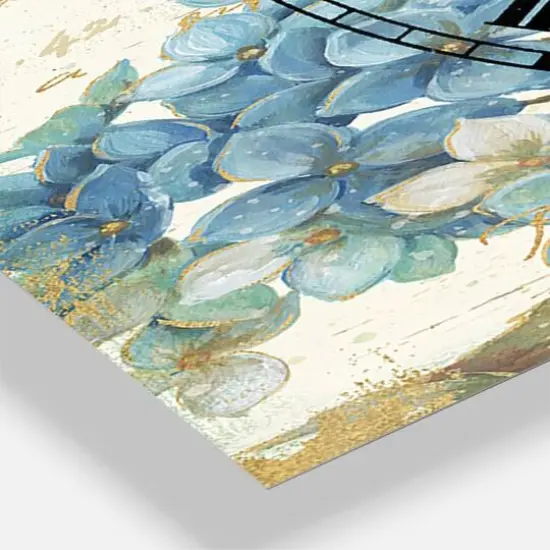 Designart Butterfly Blue Garden II Multipanel Wall Clock {4}