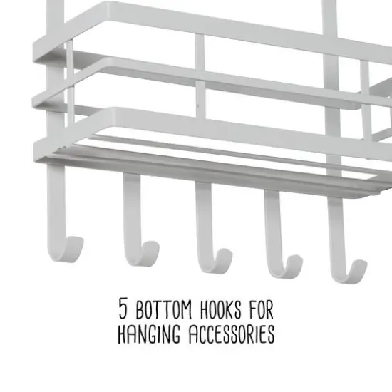 Honey Can Do White Over Cabinet Door Organizer with Hooks {11}