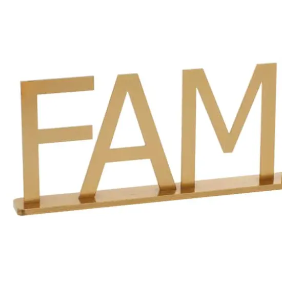 10" Gold Metal Family & Home Tabletop Sign Set {5}
