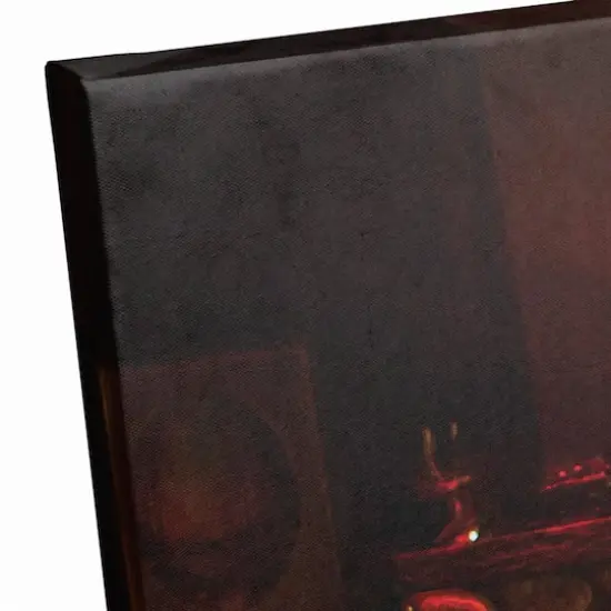 Santa By The Fireplace 24x20 Canvas Wall Art {4}