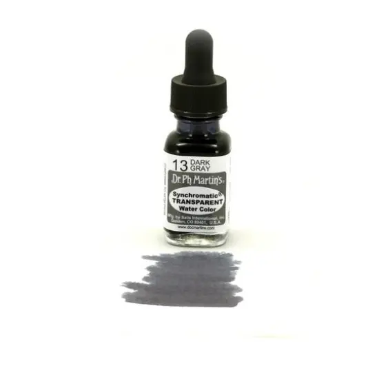 Dr. Ph. Martin's&reg; Synchromatic Transparent Watercolor, 0.5oz. 13 Dark Gray {4}