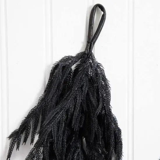 6ft. Artificial Real Touch Halloween Black Norfolk Island Pine Garland with Natural Look {6}