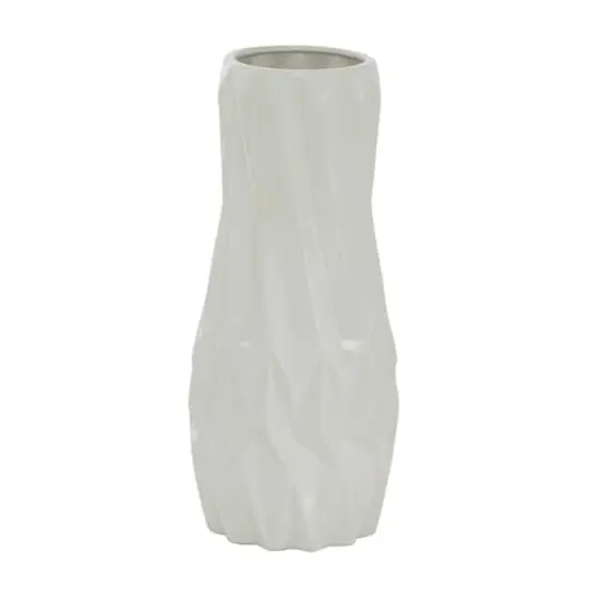 White Ceramic Modern Vase, 16" x 7" x 7" {3}