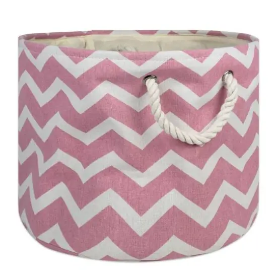 DII&reg; Medium Round Chevron Polyester Bin Rose {1}