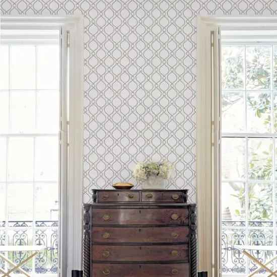 Surface Style Curveball Peel & Stick Wallpaper Platinum {8}