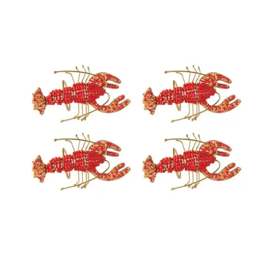 Hello Honey® 5" Red Lobster Metal Napkin Rings with Glass Beads, 4ct. {7}