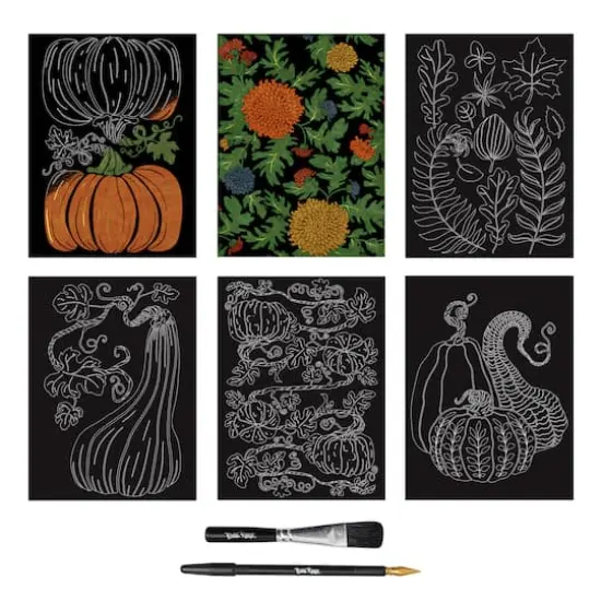 Brea Reese&trade; 9" x 12" Autumn Prints Scratch Art Paper Pad {3}