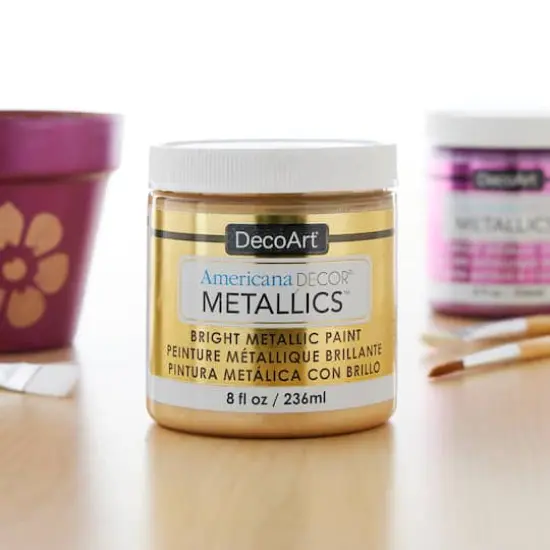 Americana Decor&reg; Metallics&trade; Paint Soft Gold {3}