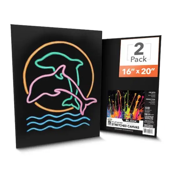 ArtSkills&reg; 2 Pack Black Stretched Canvases {1}