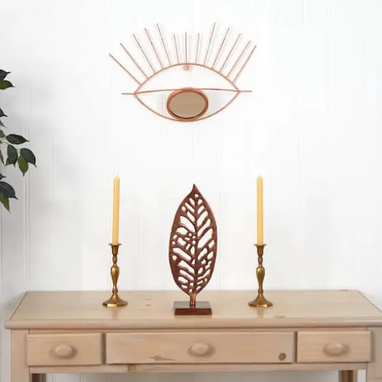 19" Gold Metal Eye Wall Mirror {3}