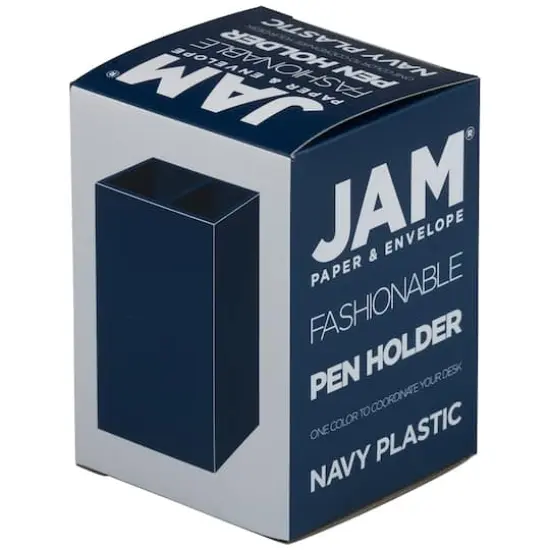 JAM Paper Plastic Pen Holder Navy Blue {7}