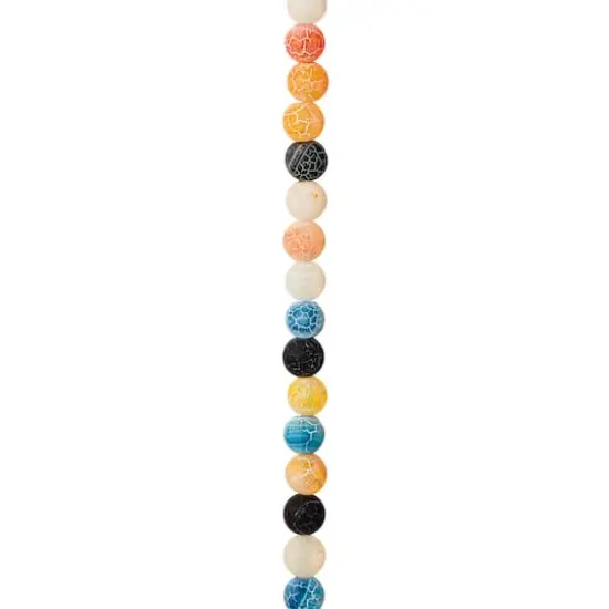 Matte Multicolor Crackled Agate Round Beads, 6mm by Bead Landing&trade; {1}