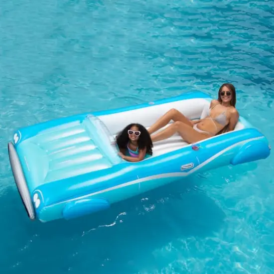 Swimline 8.75ft. Blue Classic Convertible Car Inflatable Swimming Pool Lounger Float {4}