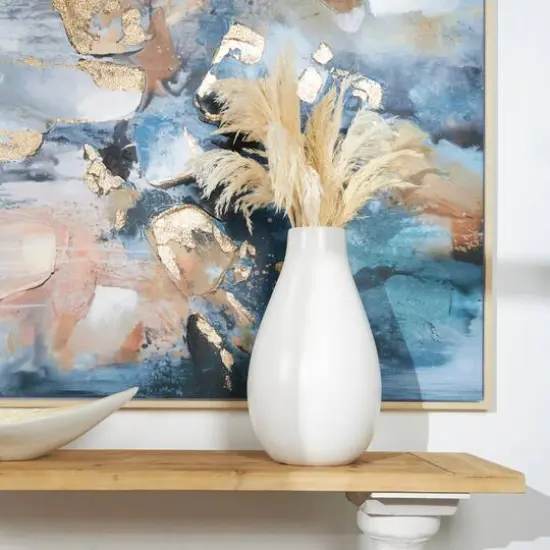 20" Modern Teardrop Ceramic Vase White {7}