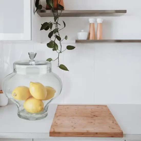 14.5" Transparent Segmented Glass Container with Lid {4}