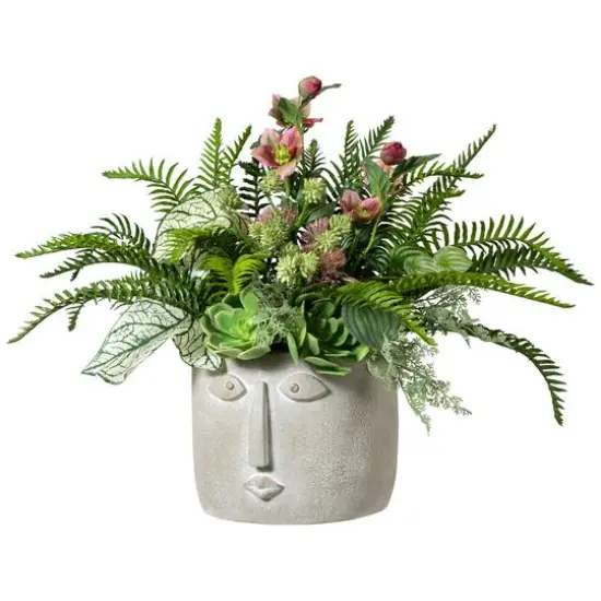 8.5" Small Face Ceramic Outdoor Garden Planter {7}