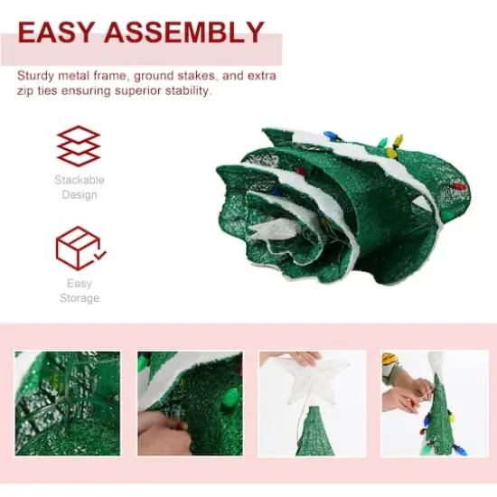 Glitzhome&reg; 4.5ft. Lighted Christmas 3D Mesh Tree Outdoor D&eacute;cor {9}