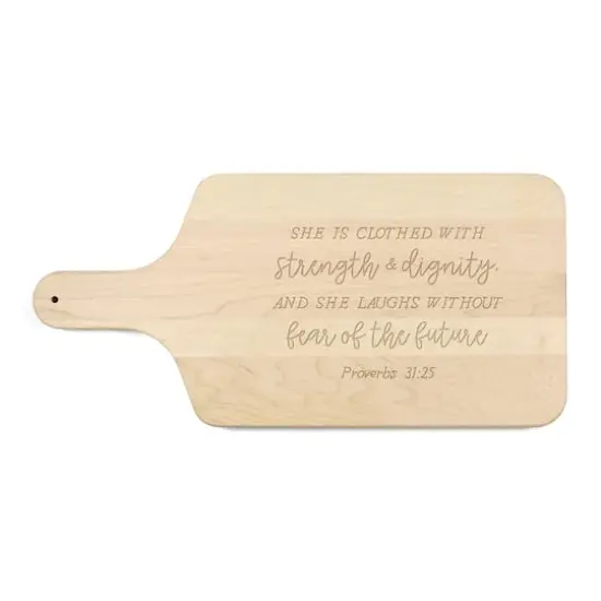 8" x 17" Strength & Dignity Maple Paddle Cutting Board {1}